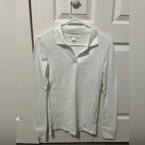 Aeropostale Long sleeve polo in white NWT